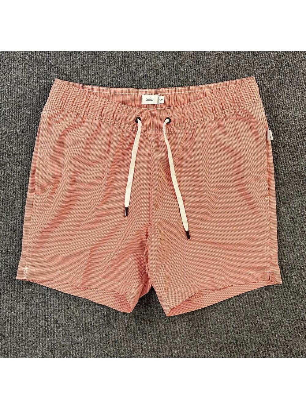 Onia Men’s Charles 5” Swim Trucks Outdoor Beach Pool Board Short Micro Gingham M